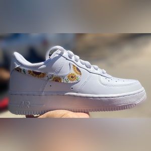 Hand painted Custom AF1 sunflowers inspired